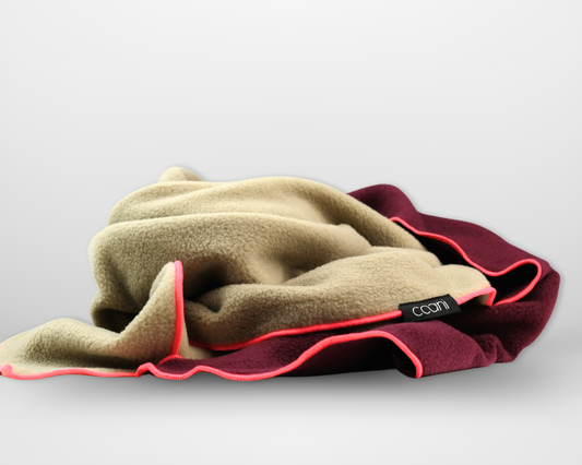 Fleeceschal 'Mari' (Beige/Bordeaux)