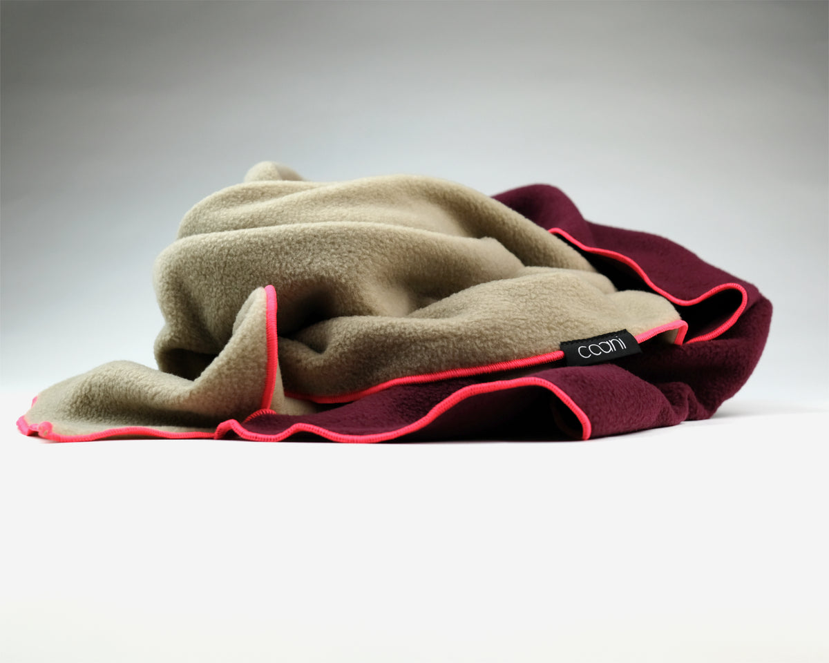 Fleeceschal 'Mari' (Beige/Bordeaux)