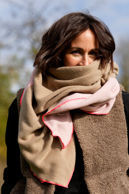 Fleeceschal 'Mari' (Beige/Rosé)