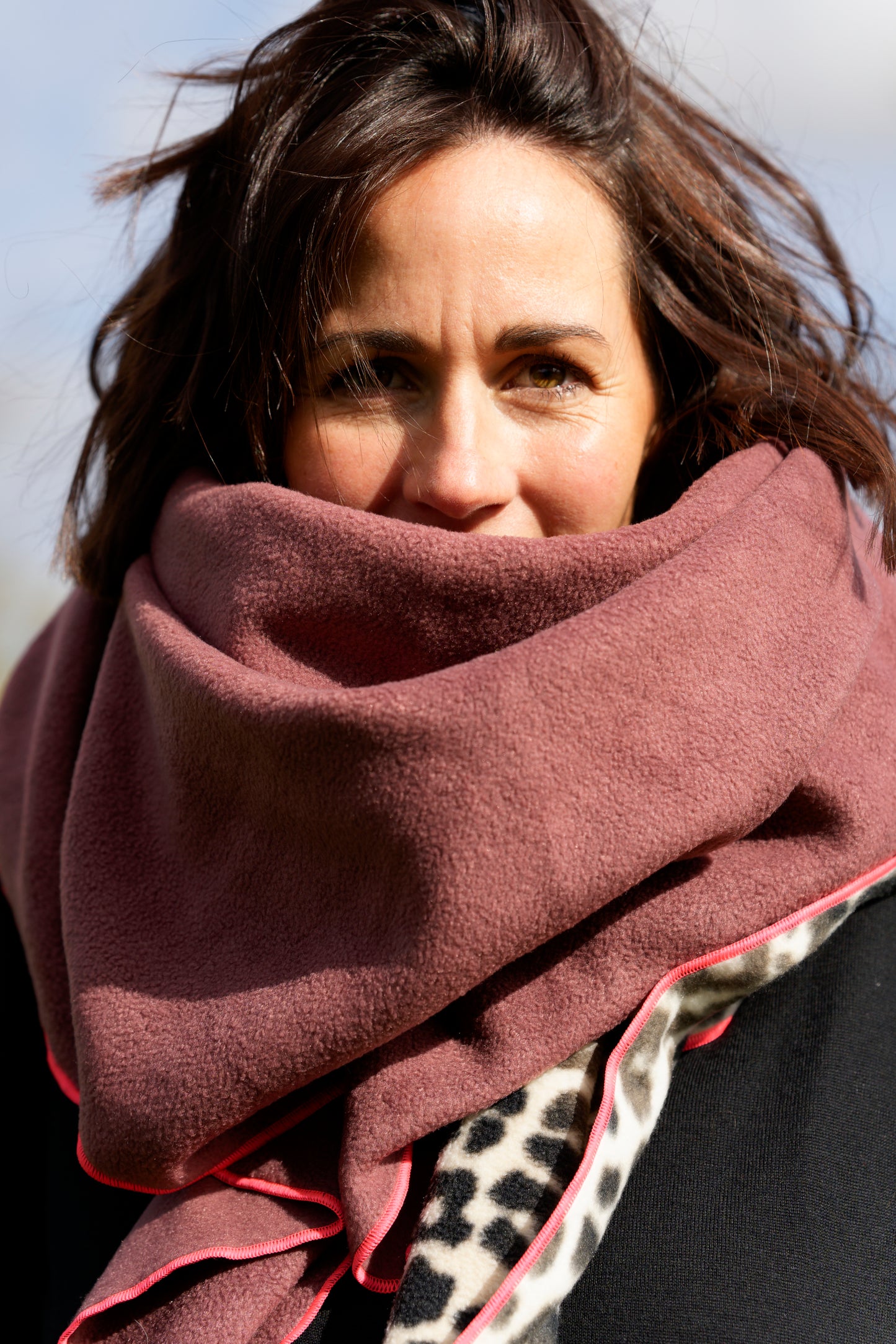 Fleeceschal 'Mari' (Heide/Leo)