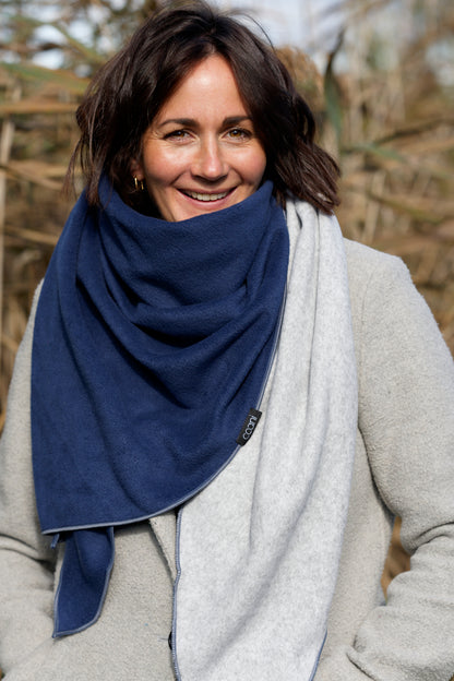 Fleeceschal 'Mari' (Blau/Hellgrau)